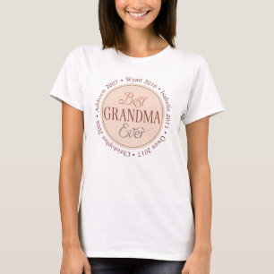 Grandkids Names Years Best Grandma Ever T-Shirt