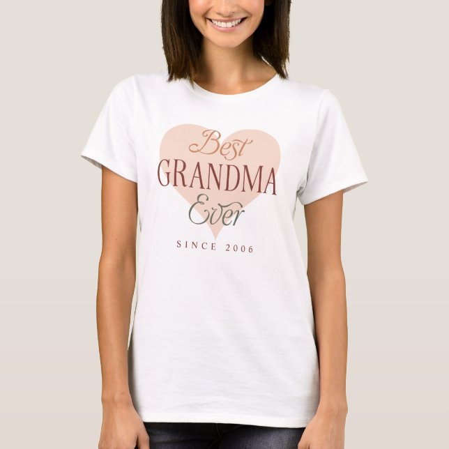 Grandkids Names Years Best Grandma Ever T-Shirt (Front)