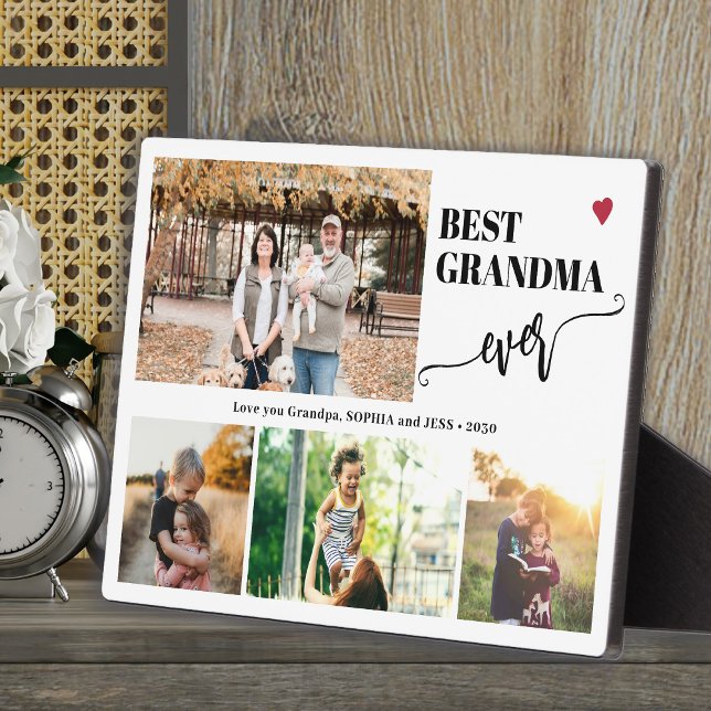 Grandkids photo collage best grandma ever  plaque (Creator Uploaded)