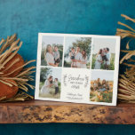 Grandkids photo collage love you grandma keepsake plaque<br><div class="desc">Create your own custom family and grandchildren photo collage keepsake plaque with modern,  editable typography and a quote stating,  "Grandma makes the world wiser."               Surprise your grandma or grandpa with this gift on Grandparents Day,  their birthday,  Christmas,  or any other occasion!</div>