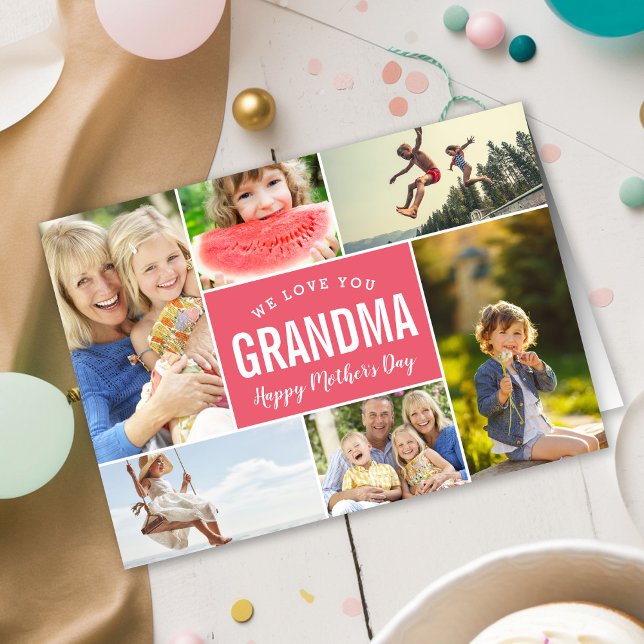 Grandkids Photo Collage Mother's Day Card (Creator Uploaded)