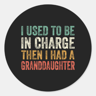 Grandkids Run The Show Grandpa Artwork Classic Round Sticker