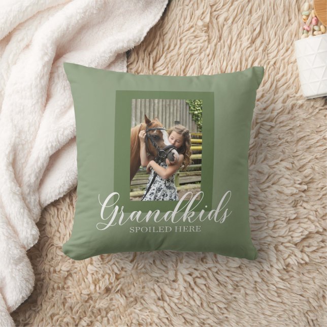 Grandkids Spoiled Here Grandparent Photo Template  Cushion (Blanket)