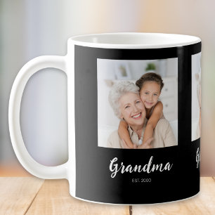 Grandm Established Script Black 3 Photo Coffee Mug