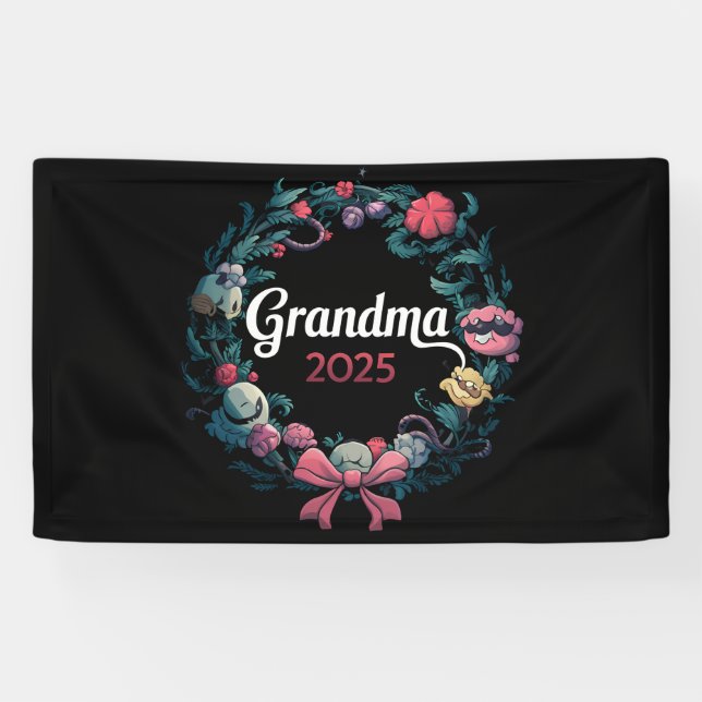 Grandma 2025 For New Grandmother Gift Banner (Horizontal)
