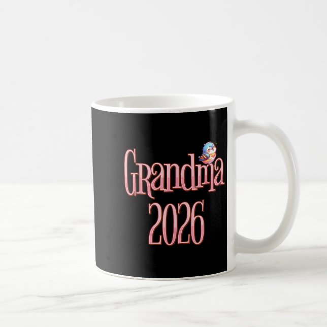 Grandma 2026 Cute Bird New Grandma Pregnancy Revea Coffee Mug (Right)