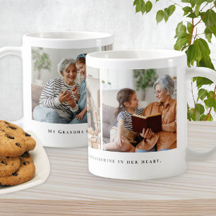 Grandma 3 Photo Collage Custom Quote Coffee Mug