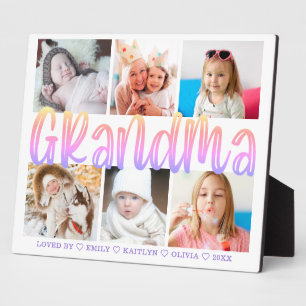 GRANDMA 6 Photo Collage  Modern Personalised 8x10 Plaque