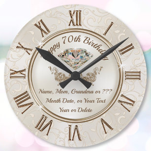 Grandma 70th Birthday Gift, or Any Relationship Large Clock