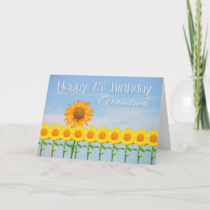 Grandma 75th Birthday, Sunflowers Card
