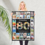 Grandma 80th Birthday Photo Template Fleece Blanket<br><div class="desc">Make Grandma feel special with this wonderful photo blanket. Add your favourite images to create a heartfelt keepsake with loving memories.</div>