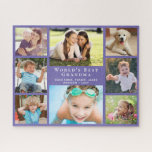 Grandma 8 Photo Collage Purple Jigsaw Puzzle<br><div class="desc">Give the world's best grandma a fun purple eight photo jigsaw puzzle that she will enjoy for years. Personalize with 8 photos of grandchildren, children, other family members, pets, etc., customize the expression "World's Best Grandma" and whether she is called "Grandma, " "Nana, " "Granny, " etc., and add her...</div>