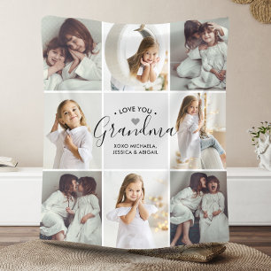 Grandma 8-Photo Custom Text Personalised Gift Fleece Blanket