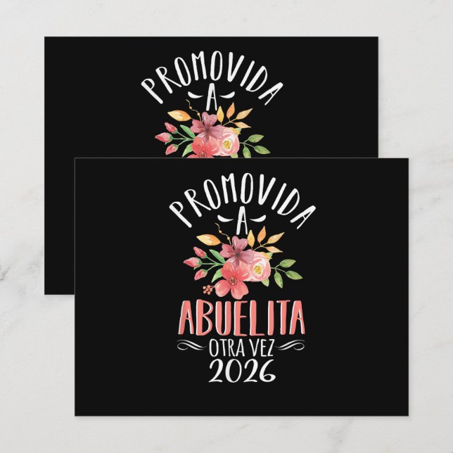 Grandma Again In Spanish Invitation (Front/Back)