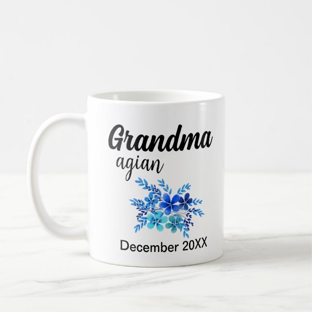 Grandma Again,Personalised Grandparent Gift Coffee Mug (Left)