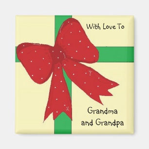 Grandma and Grandpa Bow Magnet