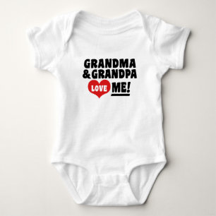 Grandma and Grandpa Love Me Pacifier Baby Bodysuit
