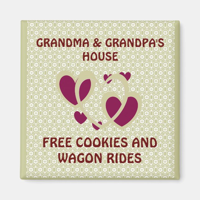 GRANDMA AND GRANDPAS/FREE COOKIES & WAGON RIDES MA MAGNET (Front)