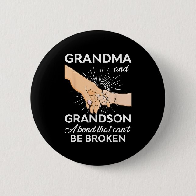 Grandma And Grandson A Bond That Can't Be Broken  6 Cm Round Badge (Front)