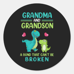 Grandma And Grandson A Bond That Can't Be Broken D Classic Round Sticker