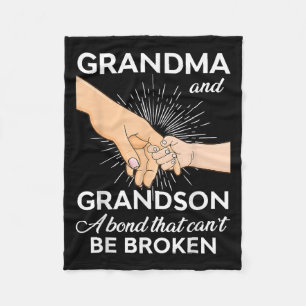 Grandma And Grandson A Bond That Can't Be Broken  Fleece Blanket