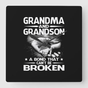 Grandma and Grandson A Bond That Can't Be Broken Square Wall Clock