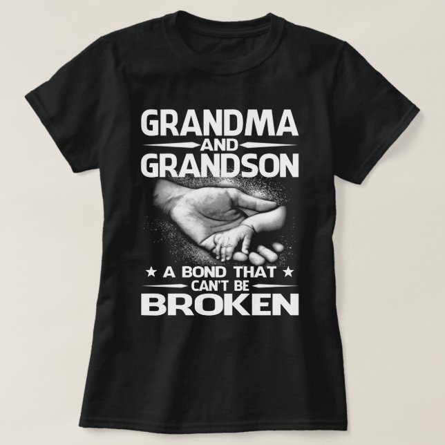Grandma and Grandson A Bond That Can't Be Broken T-Shirt (Design Front)