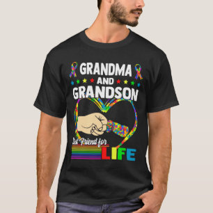 Grandma And Grandson Autism Support Love Autism Aw T-Shirt