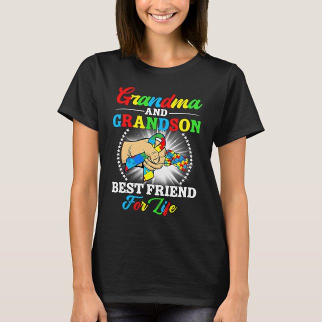 Grandma And Grandson Best Friend For Life Autism A T-Shirt (Front)