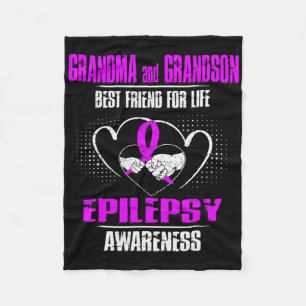Grandma And Grandson Best Friend Of Life Epilepsy Fleece Blanket