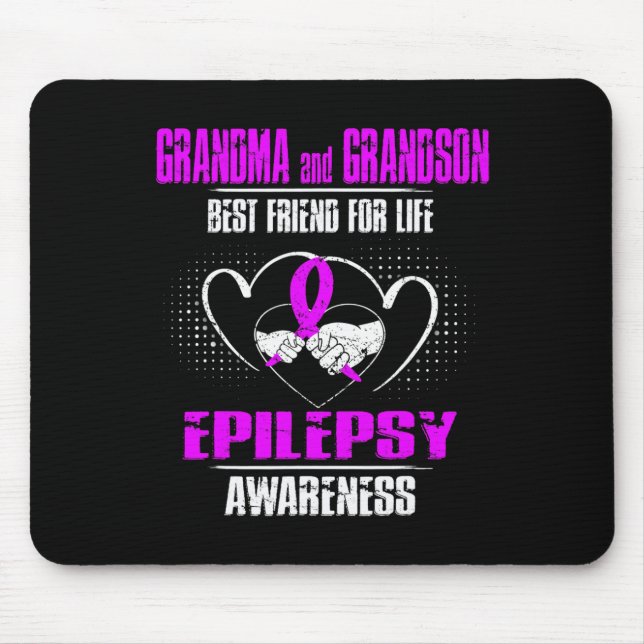GRANDMA AND GRANDSON BEST FRIEND OF LIFE EPILEPSY  MOUSE MAT (Front)