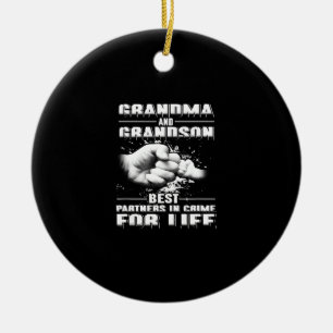 Grandma And Grandson Best Partners Crime For Life Ceramic Tree Decoration