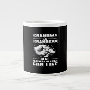 Grandma And Grandson Best Partners Crime For Life Large Coffee Mug
