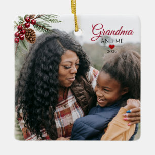 Grandma and Me Photo Christmas Ceramic Ornament