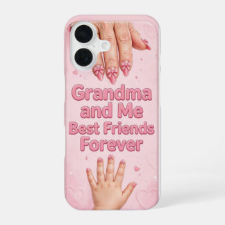 Grandma and Me Pink Bow Nails Art Print iPhone 16 Case