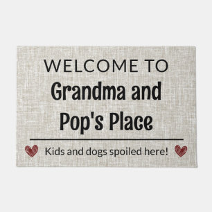 Grandma and Pop's Place Customizable Grandparent Doormat
