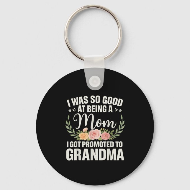 Grandma Art For Mum Women Grandmother Promoted To  Key Ring (Front)
