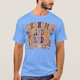 Grandma Autumn Fall Vintage Retro Groovy Hippie Fl T-Shirt