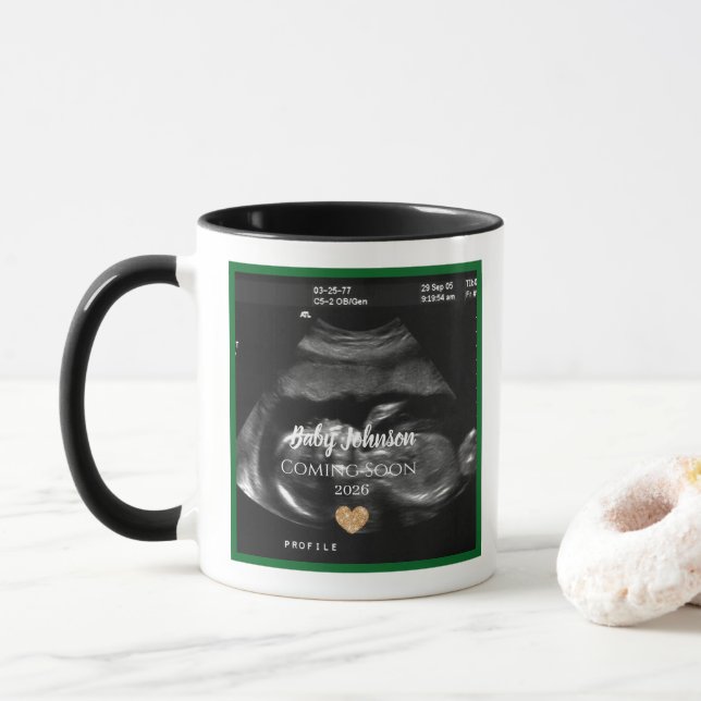 Grandma Baby Coming Soon Announcement Sonogram  Mug (With Donut)