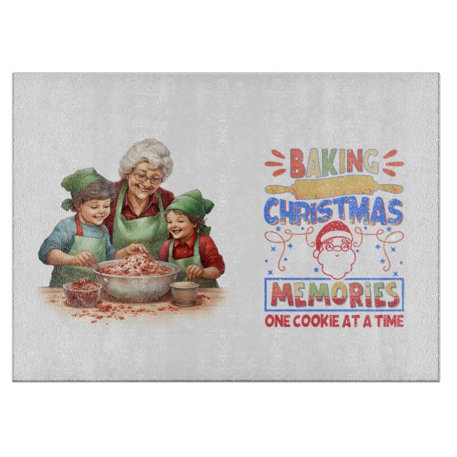 Grandma Baking Christmas Memories Cutting Board (Front)