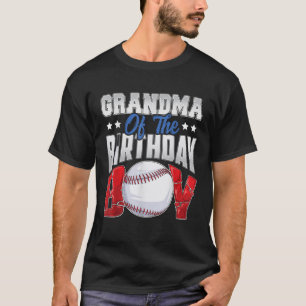 Grandma Baseball birthday Boy Family Baller b day  T-Shirt