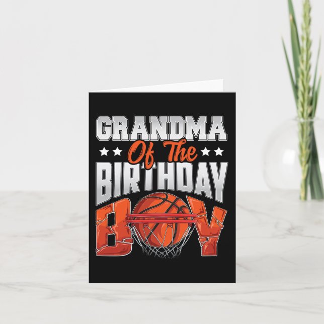 Grandma basketball birthday Boy Family Baller b-da Card (Front)
