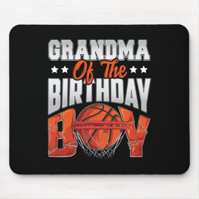 Grandma basketball birthday Boy Family Baller b-da Mouse Mat (Front)