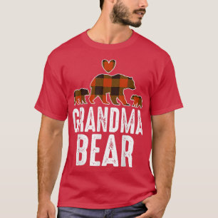 Grandma Bear 2 Cubs Christmas Grandma Bear Pajama  T-Shirt