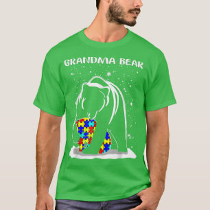 Grandma Bear Autism Awareness Grandma Mum Women Gi T-Shirt