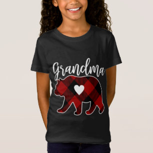 Grandma Bear Christmas Buffalo Plaid Decoration T-Shirt