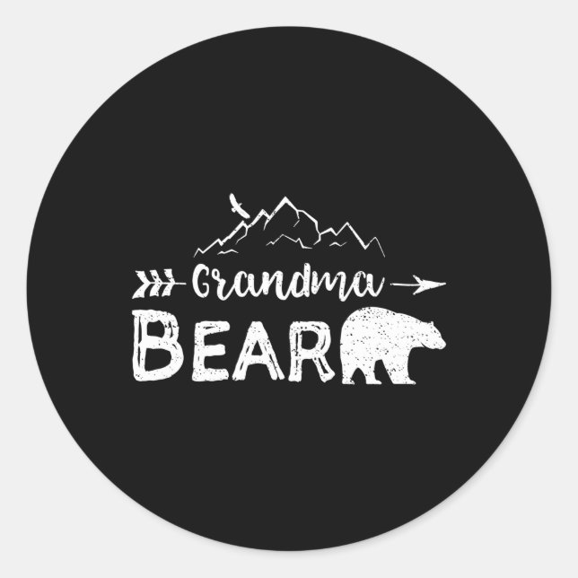 Grandma Bear Family Classic Round Sticker (Front)