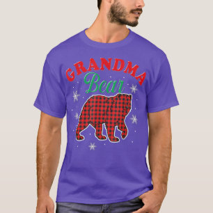 Grandma Bear Funny Red Plaid  T-Shirt