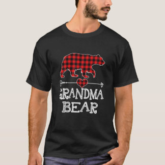 Grandma Bear , Red Buffalo Plaid Grandma Bear Paja T-Shirt