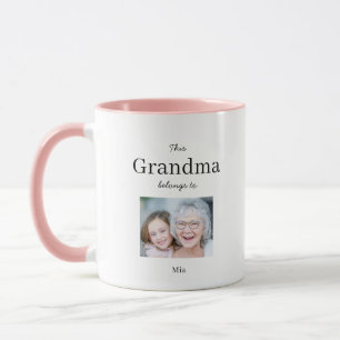Grandma Belongs to, Custom Photo Coffee Mug